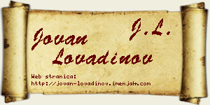 Jovan Lovadinov vizit kartica